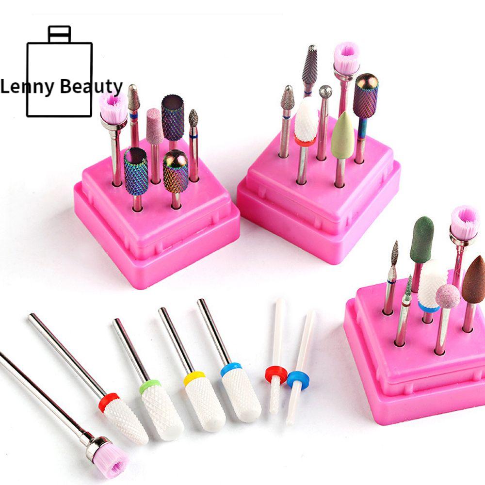 LENNY Salon Đầy màu sắc Thép vonfram Gel Đánh Bóng Làm móng tay móng Chân Phụ kiện Loại bỏ Gel Sơn Móng Tay Nail Phay Máy Cắt Đặt Điện Đầu Máy Xay Ceramic Nail Khoan Bit Đầu mài Sander Công Cụ