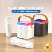 Mini Bluetooth Speaker with Microphone, 3D Stereo, Karaoke, Portable