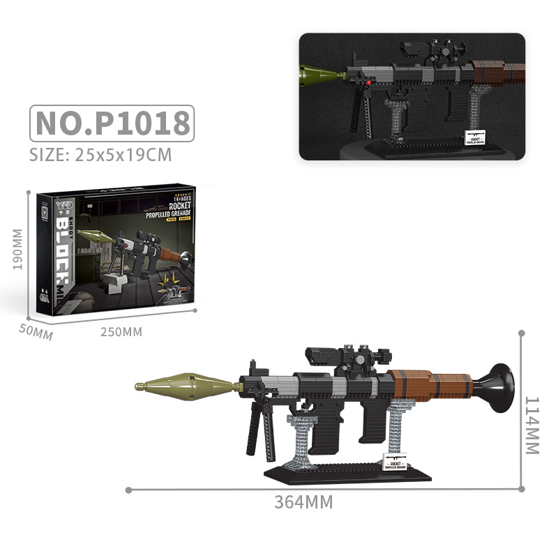 Tương thích với đồ chơi trẻ em LEGO AK47 Gatling đồ trang trí trang trí giáo dục khối xây dựng lắp r