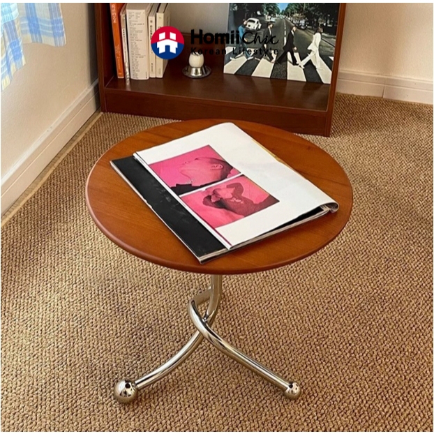 Thời Trung Cổ Sofa Bên Bàn vintage Anh Đào Gỗ Influencer Bàn Cà Phê Sáng Tạo Góc Tròn Bàn Phòng Khách Hộ Gia Đình Mini Bàn
