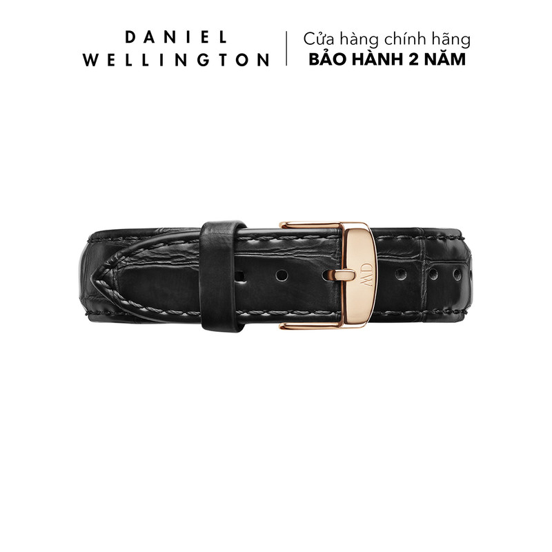 Dây da đồng hồ Daniel Wellington 18mm khóa màu vàng hồng - Cho đồng hồ Classic 36mm