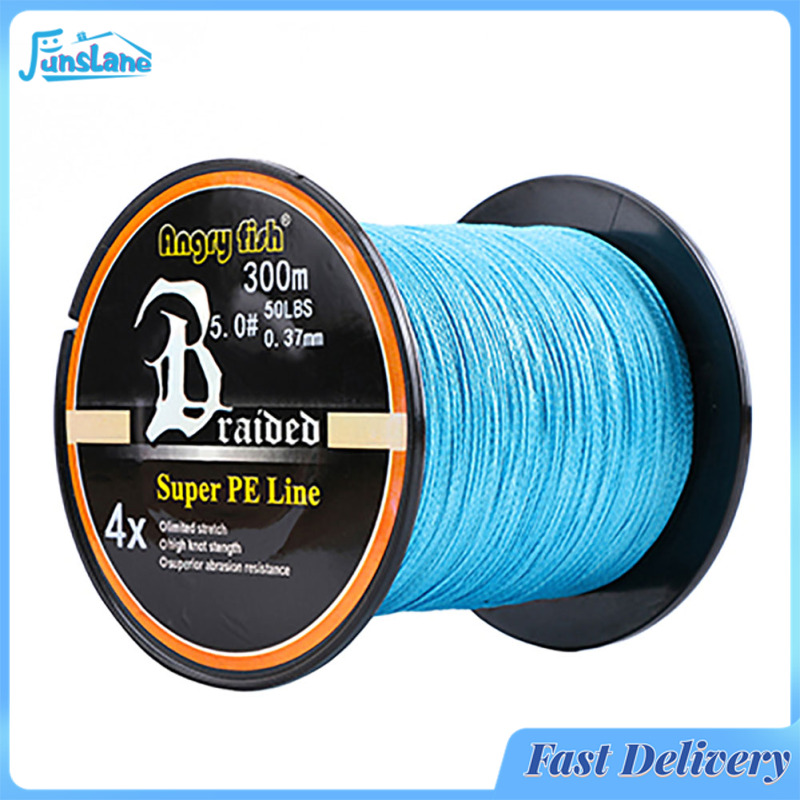 FunsLane Angryfish Pe Fishing Lines 300m 4 Strands Braided Anti-bite Super Strong Fishing Line Fishing Tackle Tools ราคา 138 บาท*ส่งฟรี