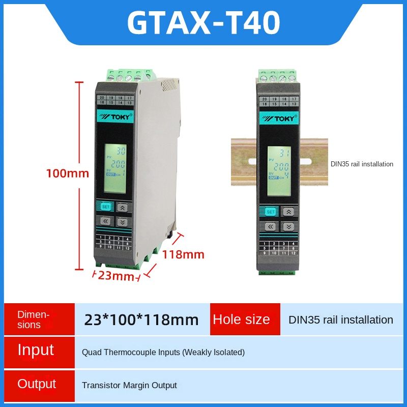 Bộ Điều Khiển Nhiệt Độ 4 Kênh GTAX-T40 TOKY | Tùy chọn GTA2-S40/S48/GTA2F/GTAX/GTAXF-S48 Đưa Cách Ly PID 250V 10A – Điều Khiển Chính Xác Công Nghiệp