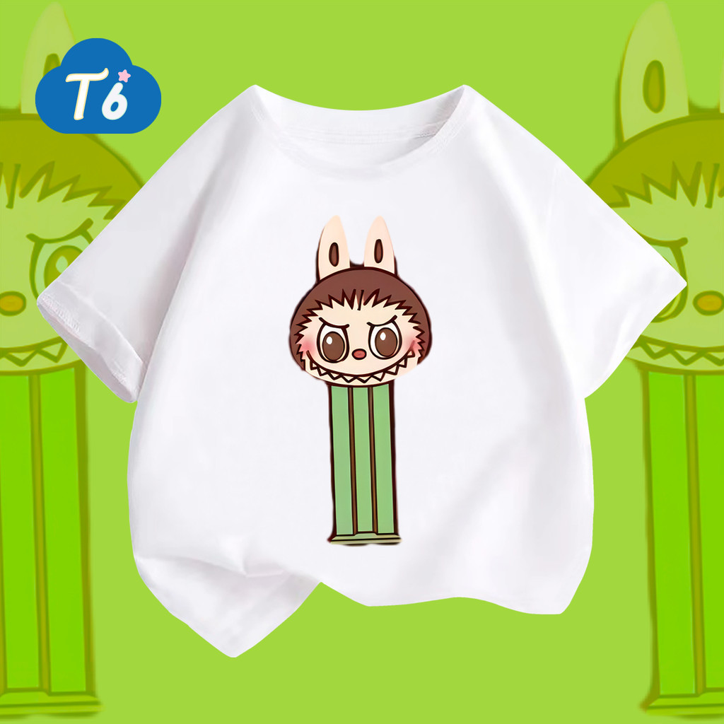T6💗พร้อมส่ง💗เสื้อยืด เสื้อยืดแขนสั้น LABUBU ผ้าคอตตอน😍100% Cotton 6สี 100-140 ราคา 149 บาท*ส่งฟรี