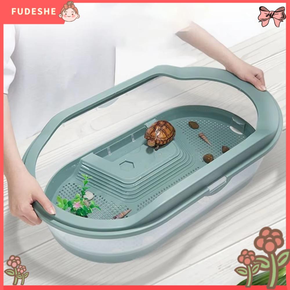 FUDESHE Bò sát Bình chứa Rùa Nhựa Môi trường sống Bể cá  BƠI Thùng chứa