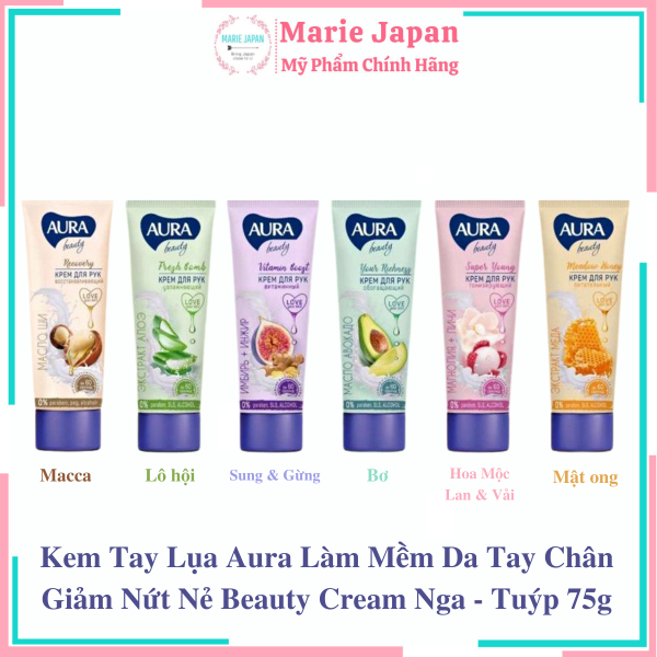 Kem Tay Lụa Aura Làm Mềm Da Tay Chân Giảm Nứt Nẻ Beauty Cream Nga - Tuýp 75g