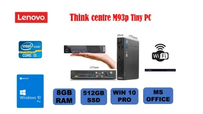 Lenovo ThinkCentre M93P Tiny Business Desktop , Intel Core i5-4th Gen / 8GB RAM,/ 512GB SSD (New) / WINDOWS 10 /MS OFFICE with Free WIFI Dongle(Refurbished)