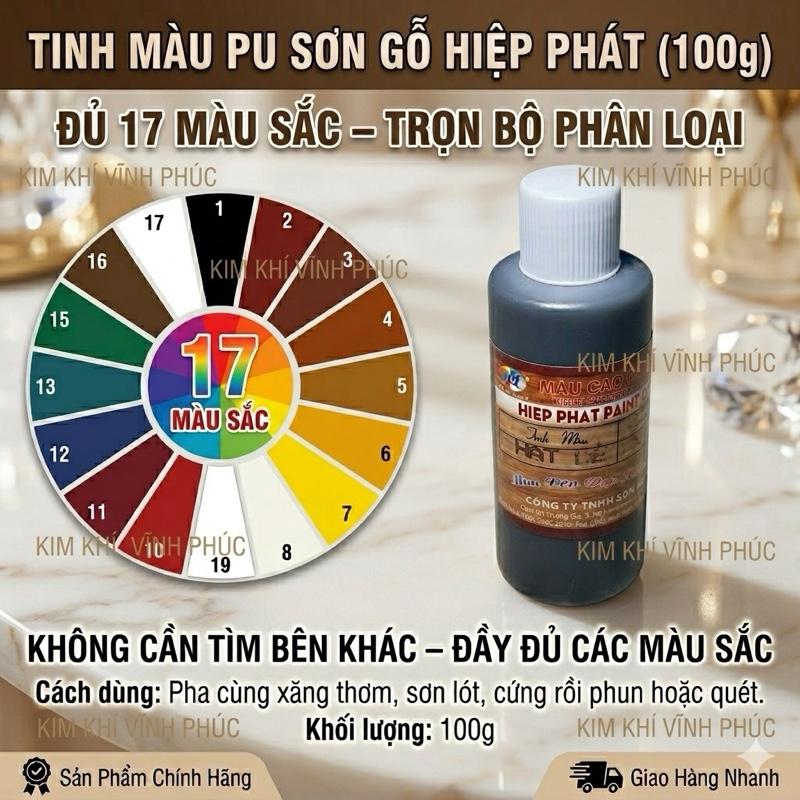2 lọ Tinh màu pu cho đồ gỗ gỗ HIỆP PHÁT G7 100g