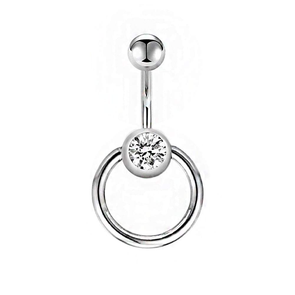 1 cái vòng khuyên rốn bạc 925 Xỏ Khuyên bấm ở bụng khuyên rốn Bowknot Hồng đồ trang sức hình trái ti
