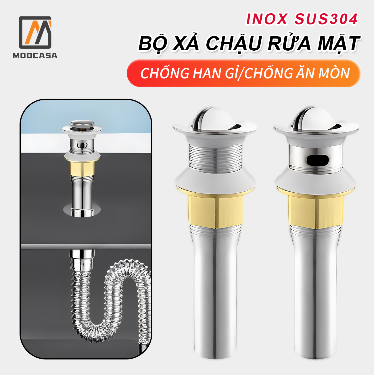 Xi Phông Inox 304,Xi phông xả Lavabo Inox Đồng Xi phông chậu rửa mặ bộ xả lavabo inox Ống Xả Xi Phông Bồn Rửa Mặt