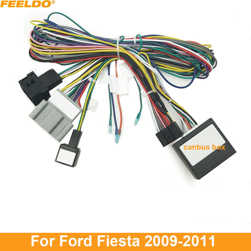 【New release】 Feeldo Car Audio Dvd 16pin Power Cable Adapter With Canbus Box For Ford Fiesta Power W