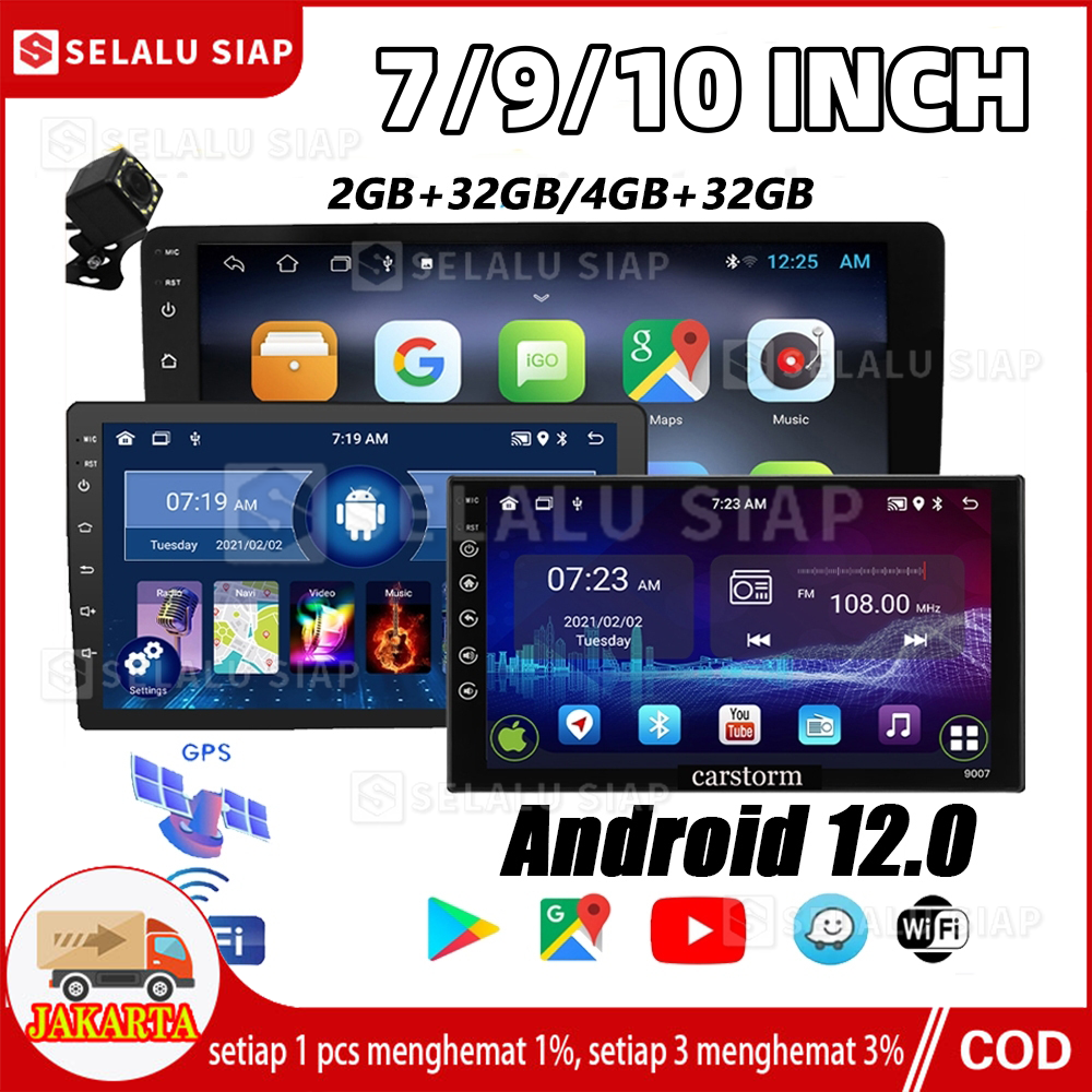 【2+32G diskon 50% 】with cooling system 4G+32G IPS Screen Head Unit 7/9/10 Inch Car Android 13 Radio Stereo Mobil Bluetooth WiFi GPS Navigasi Untuk TOYOTA Daihatsu Mitsubishi android mobil 10 inch ram 4 HONDA SUZUKI Hyundai NISSAN Double Din tv mobil Harga 698,000 rupiah*Gratis Ongkir