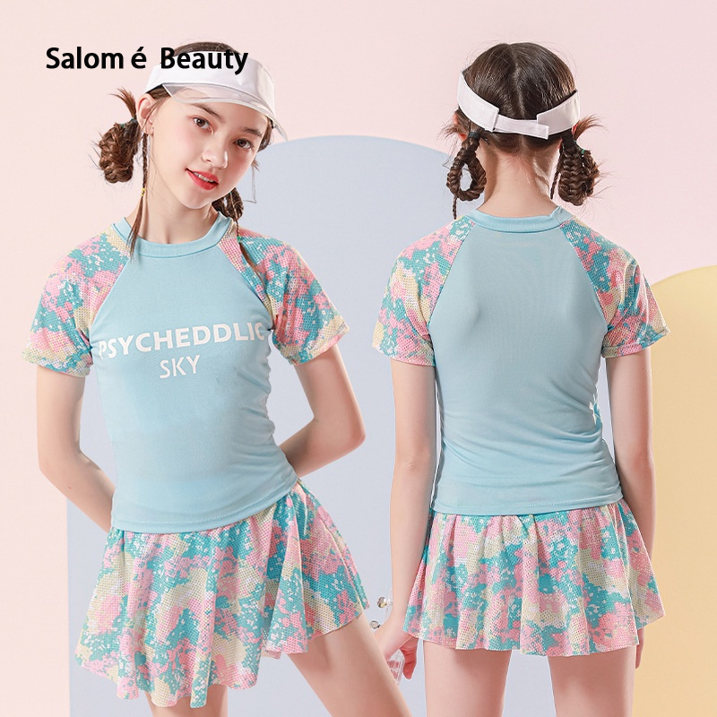 Salomé Beauty Cute princess swimsuit, suitable for girls aged 3-11 ราคา 150 บาท*ส่งฟรี