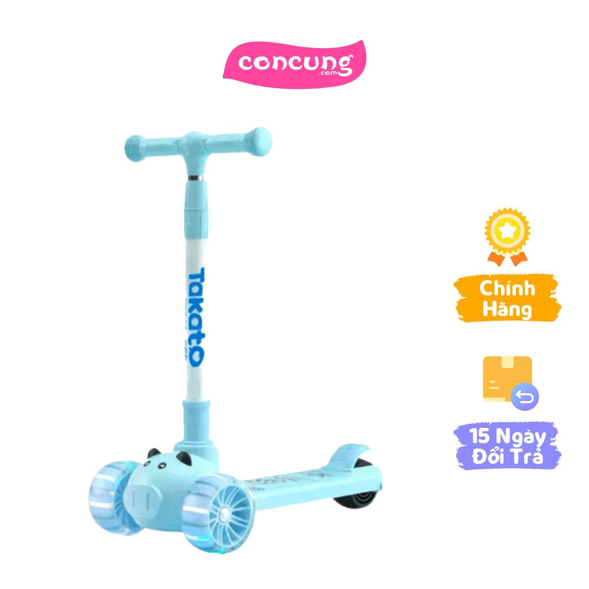 QT - Đồ chơi xe scooter không kèm ghế - Logo Takato (Xanh)