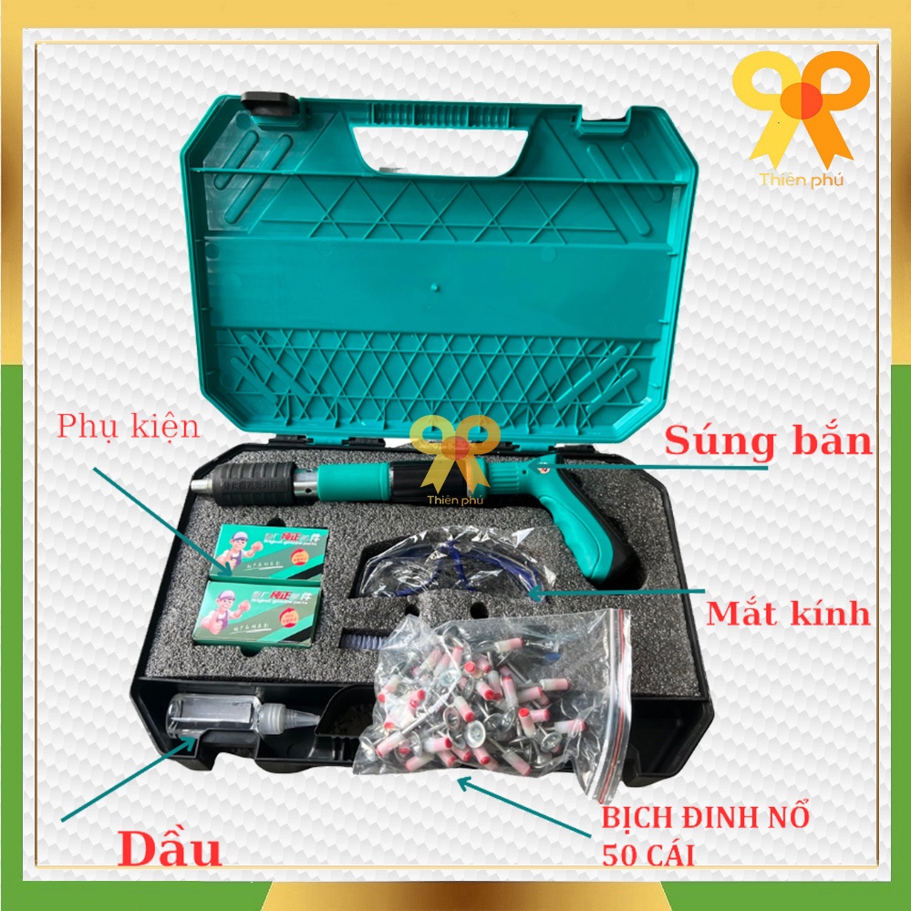 Súng bắn đinh, máy bắn đinh hạt nổ mẫu mới 2023 bắn đinh bê tông