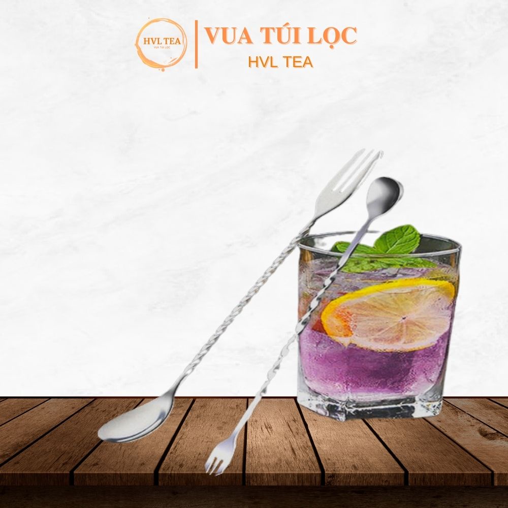Thìa bar pha chế inox, thìa khuấy 2 đầu pha chế - hvl tea
