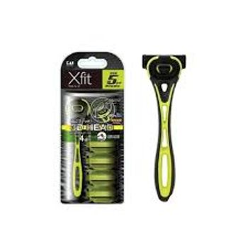 Dao Cạo Râu Kai Nhật 5 Blade Xfit Màu Xanh 4 Đầu Thay
