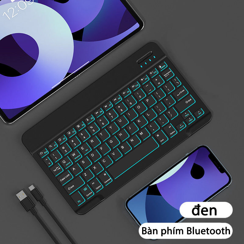 Bàn Phím Không Dây Bluetooth Thông Dụng-Bàn phím không dây cao cấp dùng cho laptop, PC, Smart TV, Bàn Phím iPad Màu Không Tiếng Ồn Nhỏ