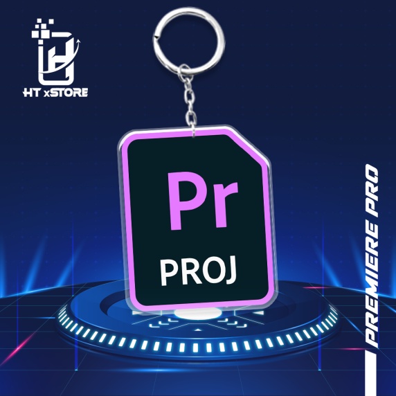 Móc khóa mica logo Adobe Photoshop Illustrator Indesign After Effects Premiere Pro móc khóa cho desi