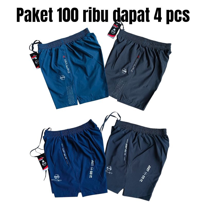 AR Sport Paket 100ribu dapat 4pc Celana pendek running pria gym jogging volly futsal Harga 114,999 rupiah*Gratis Ongkir