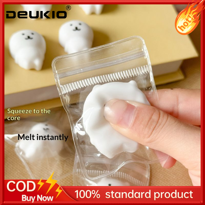 DEUKIO Cute Mini Bear Squishy Toy with Slow Rebound Stress Relief Soft TPR Playful Animal Squeeze Fun for Adults and Kids ราคา 17 บาท*ส่งฟรี