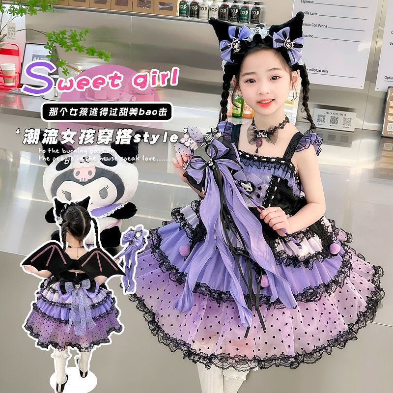 Váy Kuromi cho bé gái Váy công chúa Hóa trang Kuromi Halloween cho bé