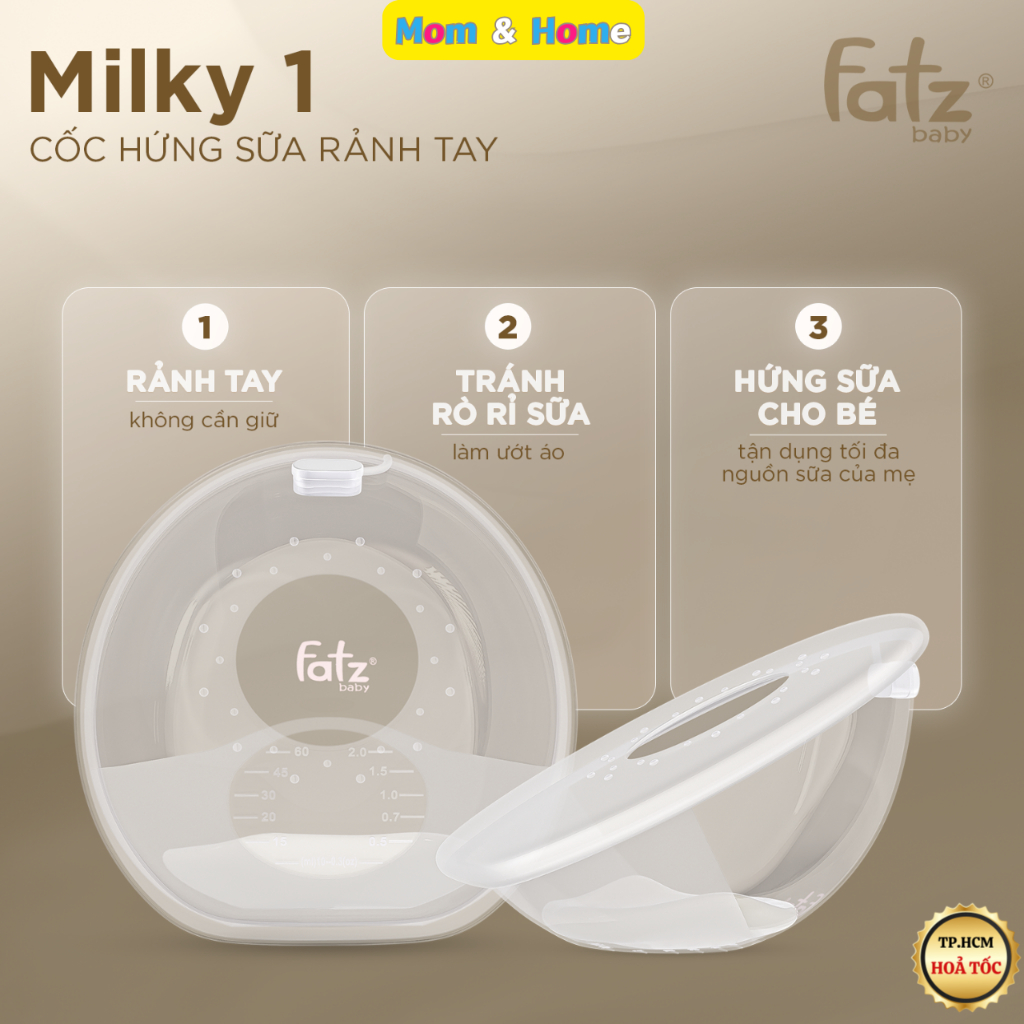 Cốc Hứng Sữa Rảnh Tay Cho Mẹ Fatz Baby MILKY 1 Dung Tích 60ml Chất Liệu Cao Cấp An Toàn Không BPA