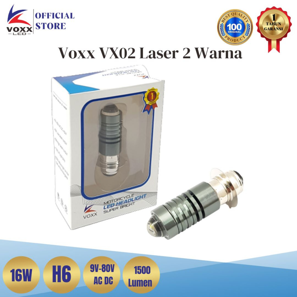 VOXX LED VX02 Lampu Motor Bebek Laser 2 Warna M5 8W+8W H6 Hi-Lo AC DC Harga 39,995 Ringgit*Penghantaran Percuma