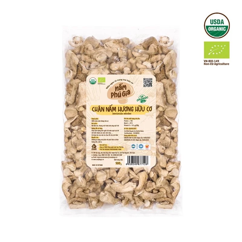 Chân nấm hữu cơ Phú Gia gói 500G - Leaf Organic -Leaf organic