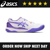 ASICS Gel Resolution 9 Women's Tennis Shoes, White Purple