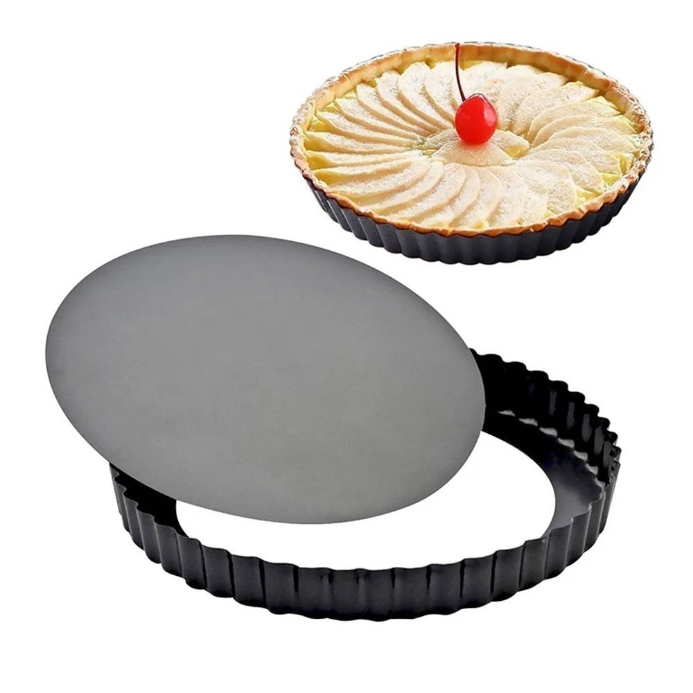 Lzg34716 Tart quiche dụng cụ Chảo nướng bánh khuôn chảo flan có thể tháo rời hình tròn chống dính đũng rộng khay làm bánh có rãnh