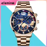 Clemine Đồng Hồ Quartz Luxury Cho Nam Giới Với Dây Đeo Thép Không Gỉ Và Thiết Kế Chống Nước