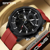Sanda New Electronic Men Fashion and Leisure Watch Waterproof Night Glow Multi functional Watch SD9053-4