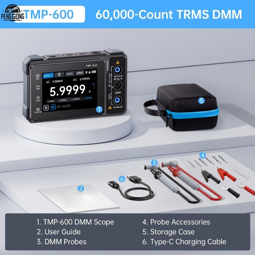 เครื่องมือช่างและอุปกรณ์ปรับปรุงบ้าน penggong TMP-600 มัลติมิเตอร์แบบดิจิตอลแบบพกพาสำหรับการดีบักวงจรและการซ่อมแซมภาคสนาม