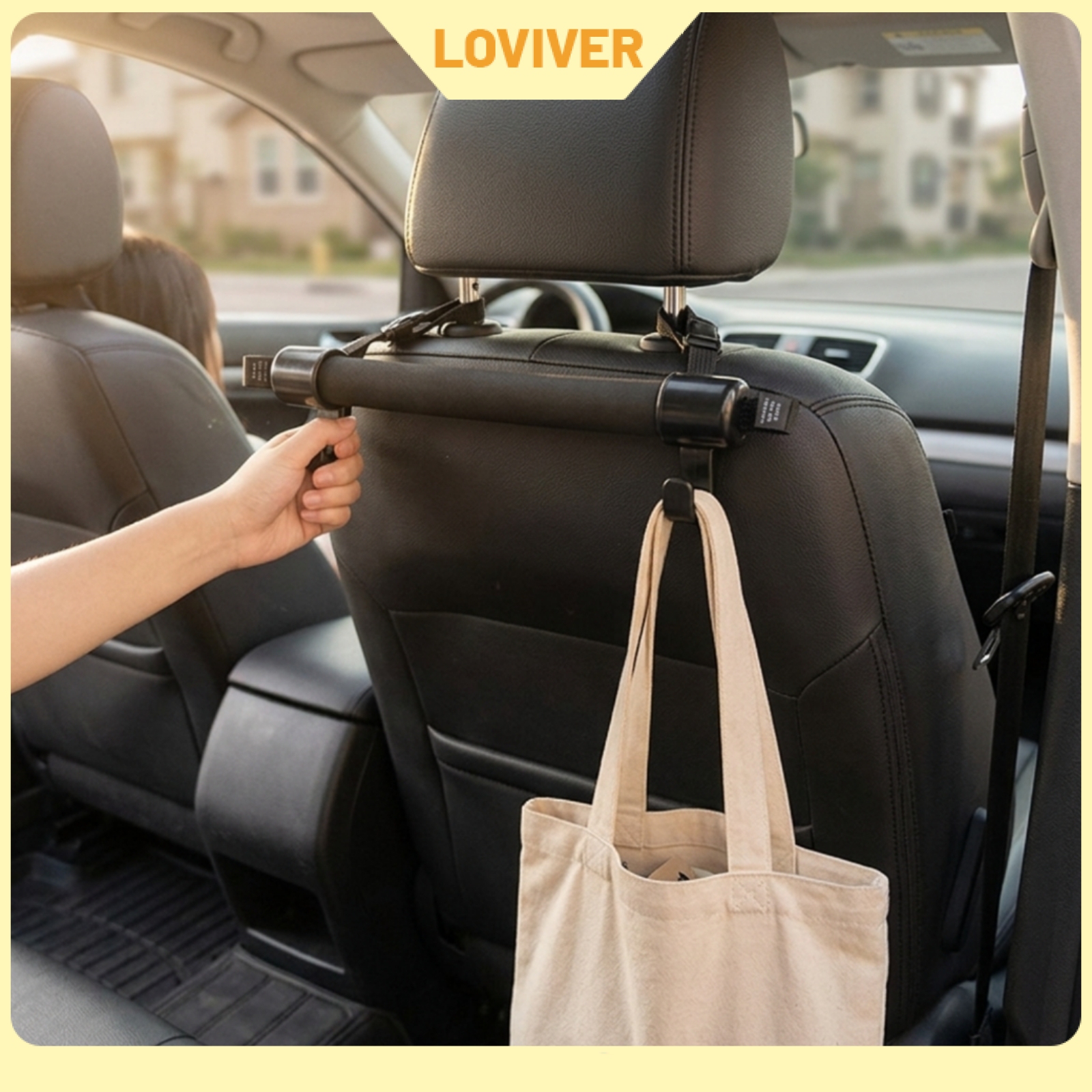 LOVIVER 2 Pieces Universal-Fit Car Seat Back Hook Heavy-Duty Headrest Hook Space-Saving Headrest Hanger Sturdy for Parents, Road Trips ราคา 5,150 บาท*ส่งฟรี