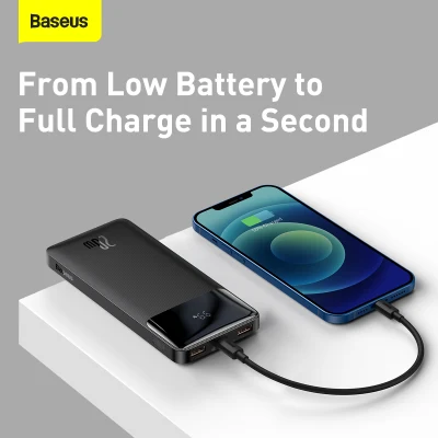 Baseus 20W Bipow Digital Display PD Fast Charge 10000/20000/30000mAh Quick Charge Portable Charger Power Bank Fast Charge Powerbank