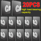 20Pcs Heavy Duty Self-Adhesive Wall Hooks for Organizing