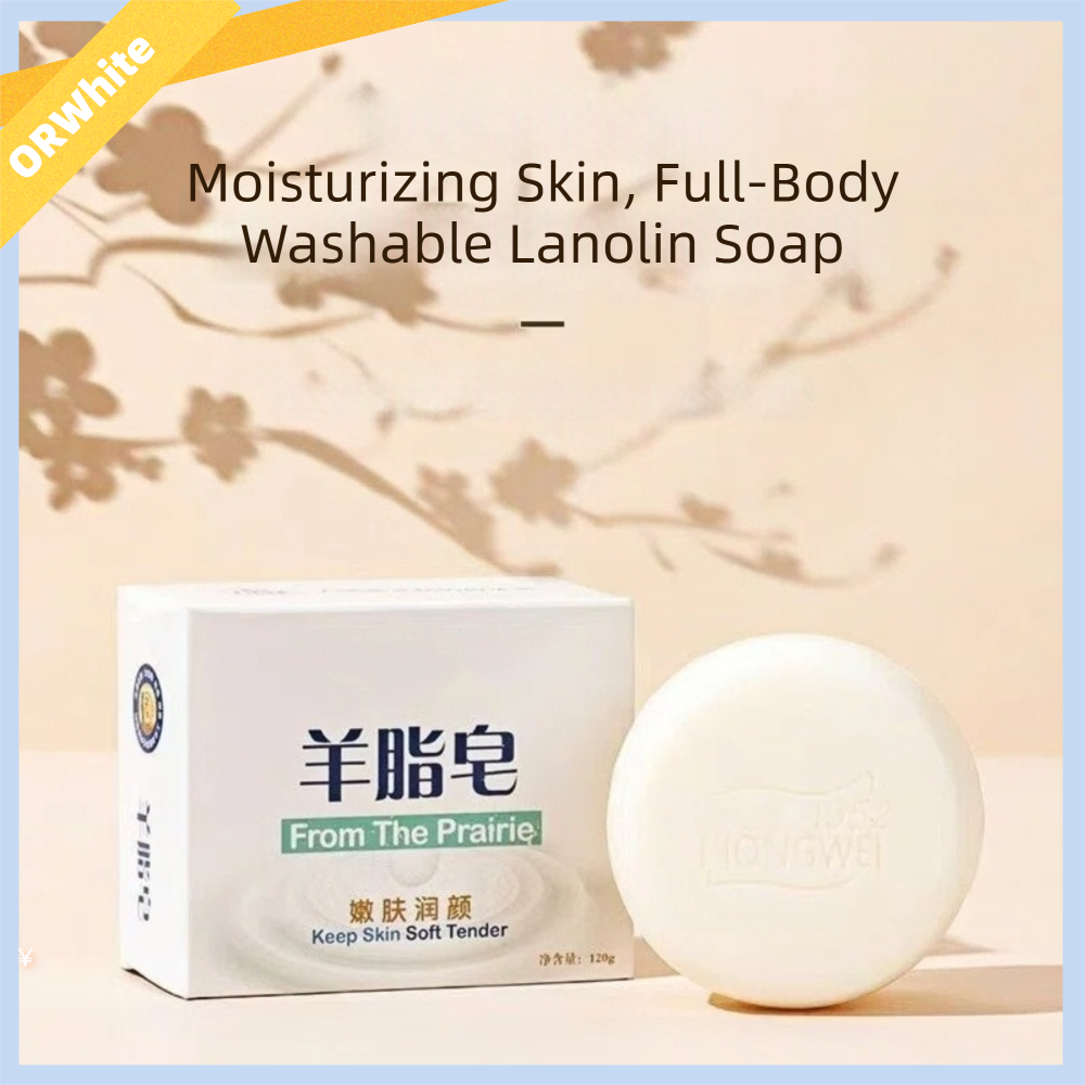 ORWHITE SHOP Dưỡng ẩm Xà phòng Lanolin tắm sạch Tẩ bào chết Nhẹ nhàng Xà phòng tắm rửa Đa năng Bọt hai Xà phòng rửa Chăm sóc da
