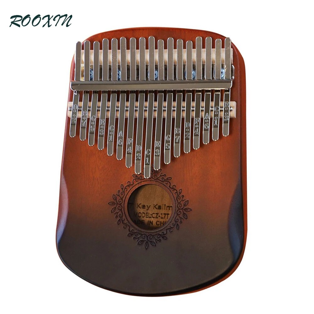 New 17 Key Kalimba Professional Thumb Piano Veneer Mahogany Circular Kalimba 17 Key Finger Piano Beginners Instrument