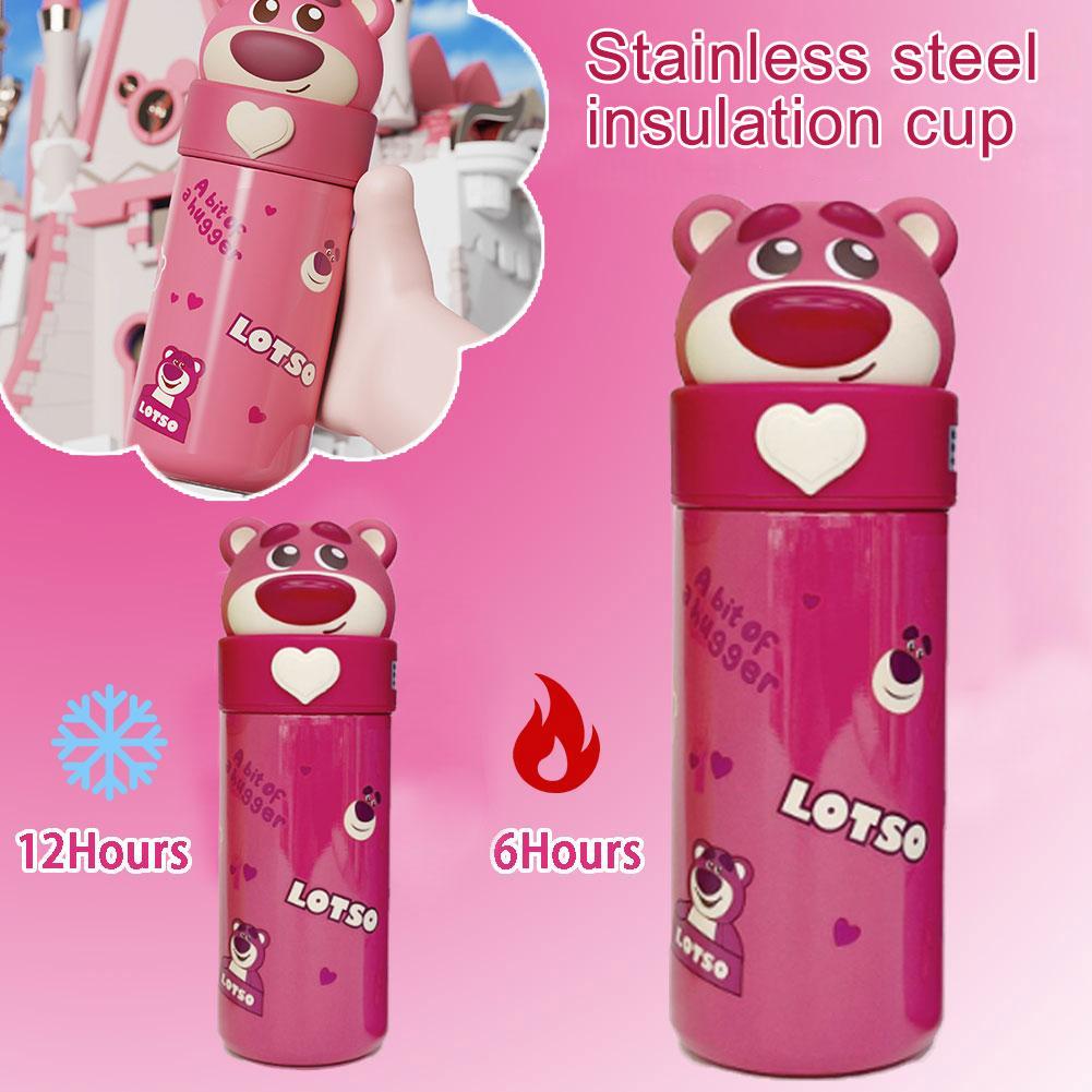 Strawberry Bear Insulation Cup Girl Student High Beauty Cute Student Water Steel Male Children Stainless Cup Cup N1Z3