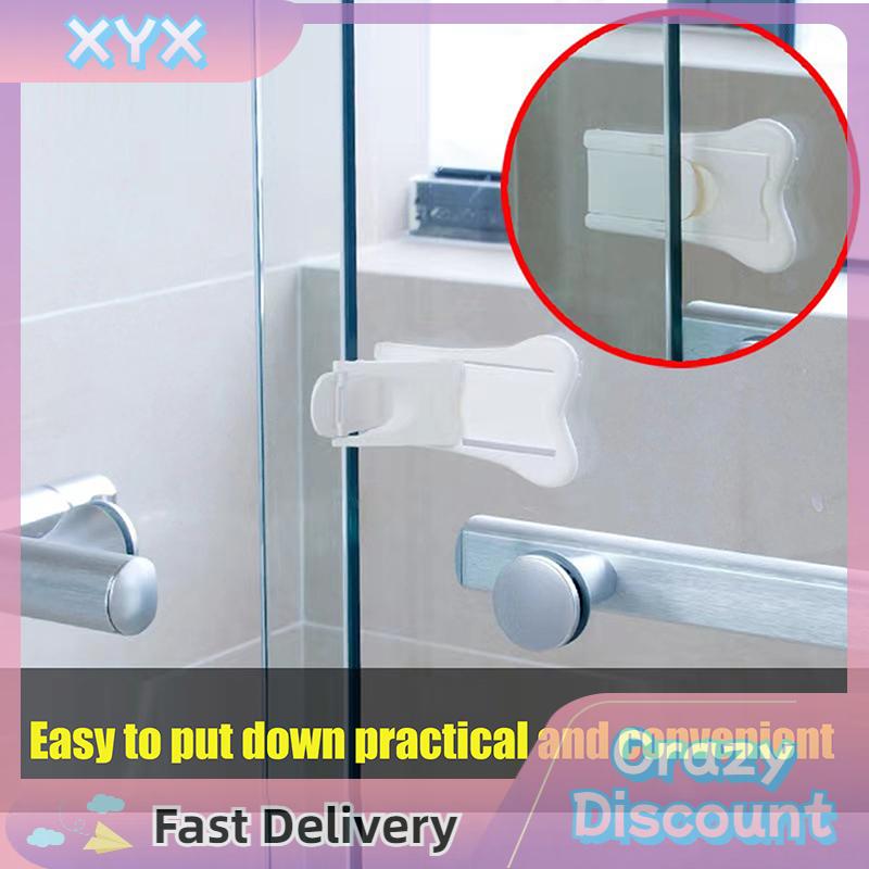 XYX ABS trượt khóa cửa di động bảo vệ an ninh tự dính Khóa cửa sổ cố định mạnh mẽ ngăn kéo khóa trẻ em phụ kiện nhà