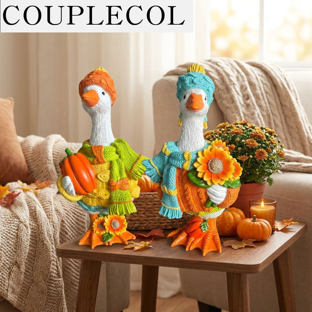 COUPLECOL ธีมการเก็บเกี่ยว ของตกแต่งเป็ดฟักทองฤดูใบไม้ร่วง สไตล์ชนบท สีสันสดใส รูปปั้นเป็ดเรซิน รูปปั้นห่าน ไม่เหมือนใคร ประติมากรรมรูปสัตว์ ของตกแต่งวันฮาโลวีน ราคา 559 บาท*ส่งฟรี