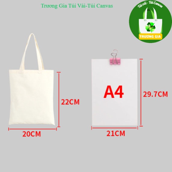 Túi vải Canvas Trương Gia Túi Vải - Túi Canvas kích thước 20x22cm- nhiều màu