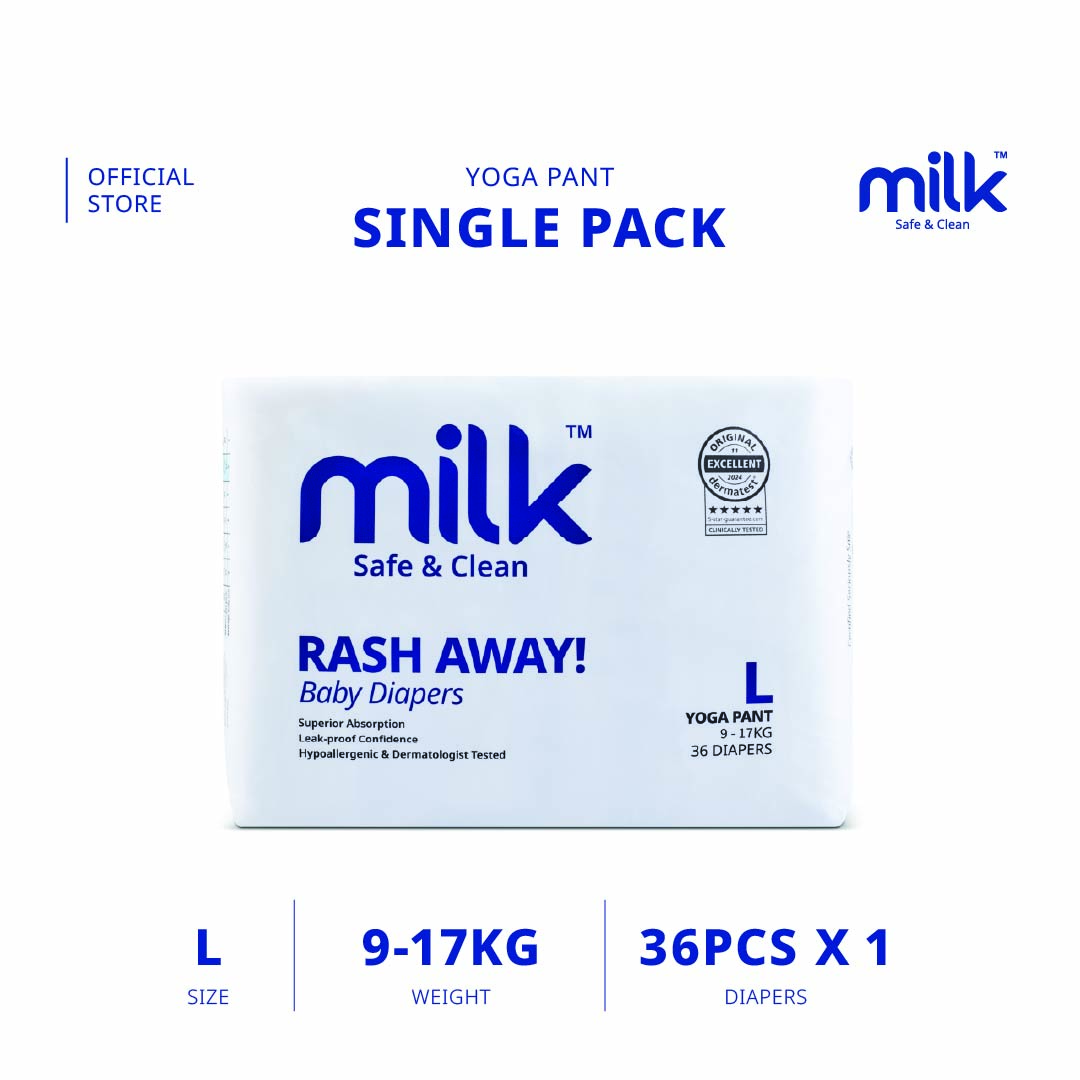 MILK Baby Diaper Yoga Pants M42 L36 XL30 XXL24 (1 Pack)