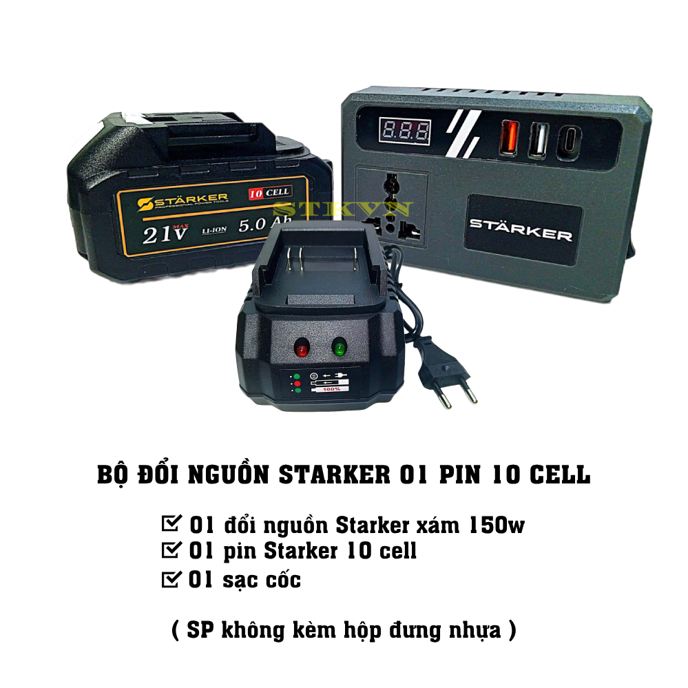 Đổi nguồn Starker xám ITG350 từ 18-21V ra DC 5v AC 220V chạy được quạt chân phổ thông m21 4cm