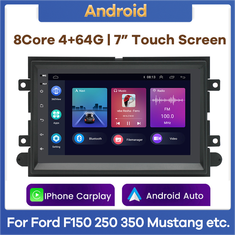 New Style 7" Android Car Video Player Radio GPS Navigation for Ford F150 F250 F350 Fusion Mustang Explorer Edge Focus Auto Stereo CarPlay warranty