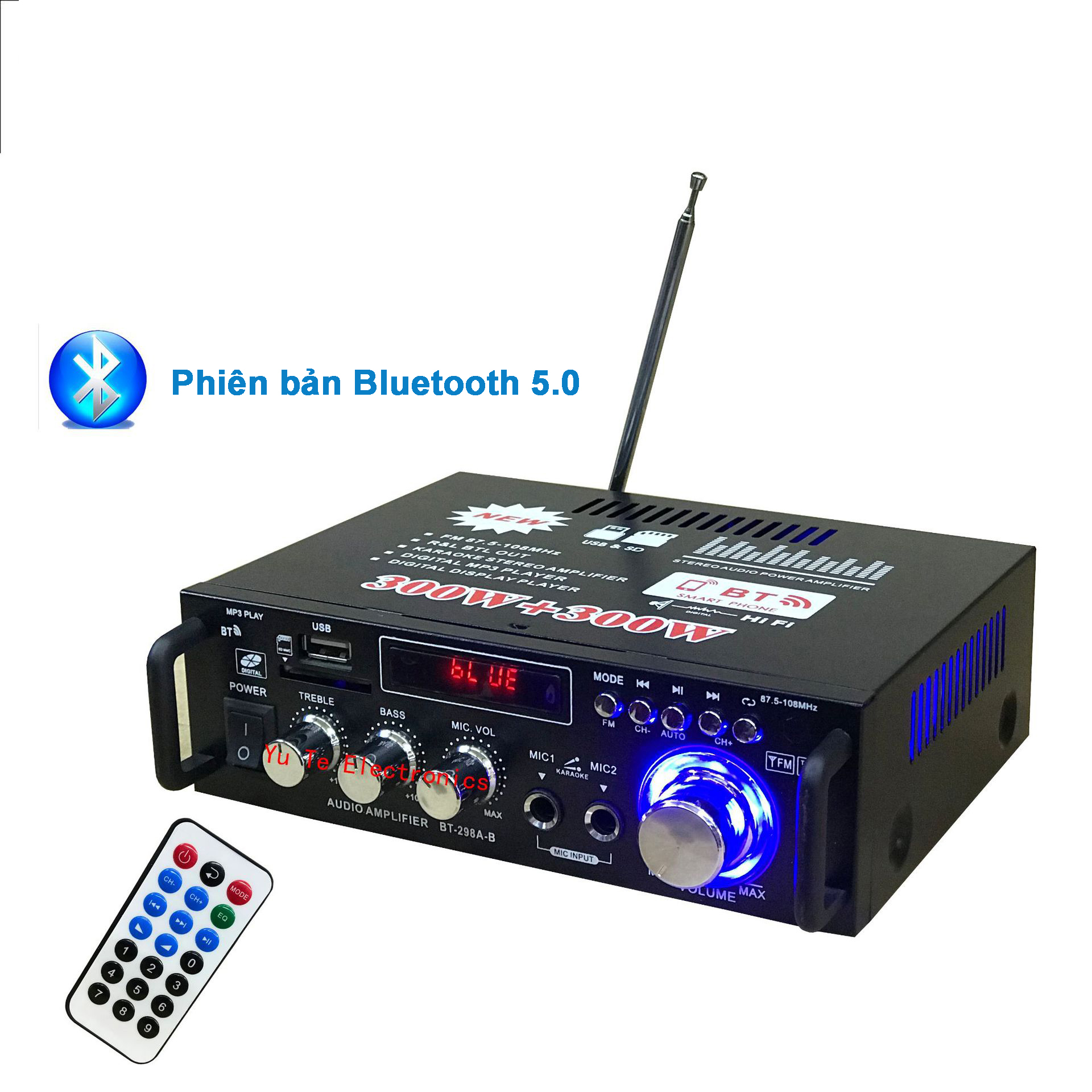 Amply âm ly karaoke Amly Mini Bluetooth TLC BT-198B-B BT-198A Kết Hợp Ghi Âm  Echo Siêu Mượt