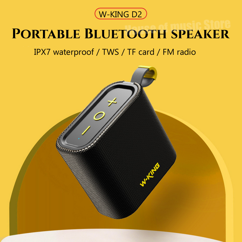 W-KING Outdoor Travel Portable True Wireless IPX7 Waterproof Super Bass Bluetooth Speakers Mini FM Radio for Sports Cycling ราคา 1,234 บาท*ส่งฟรี