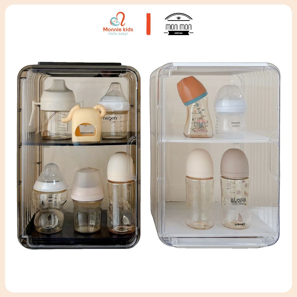 Tủ úp bình sữa Inside 2 tầng cho bé 25x24x37cm, tủ nhựa đa năng trẻ em cao cấp - Monnie Kids