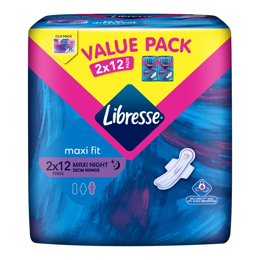 Libresse Maxi Night Sanitary Pad Wings (12s)